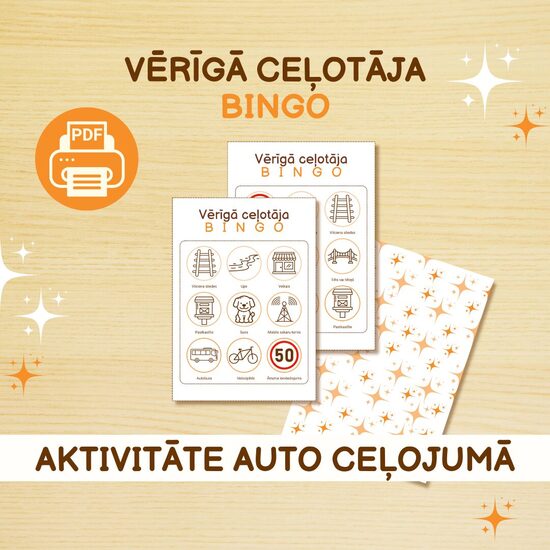 Spēle "Vērīgā ceļotāja Bingo"